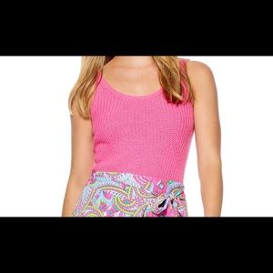 Hot Pink Scoop Crocheted Tank Top